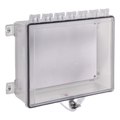Gabinete NEMA 4X Policarbonato Transparente 8.875 x 10.875 x 3.625 in Placa Trasera Bloqueo de Pulgar STI STI-7521