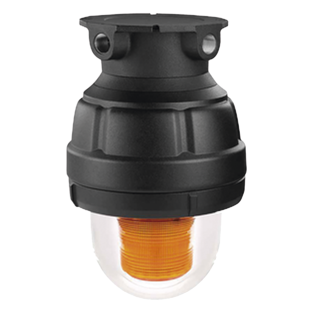 Luz estroboscópica a prueba de explosiones ideal para ambientes peligrosos, 120Vca, ámbar, montaje no incluido