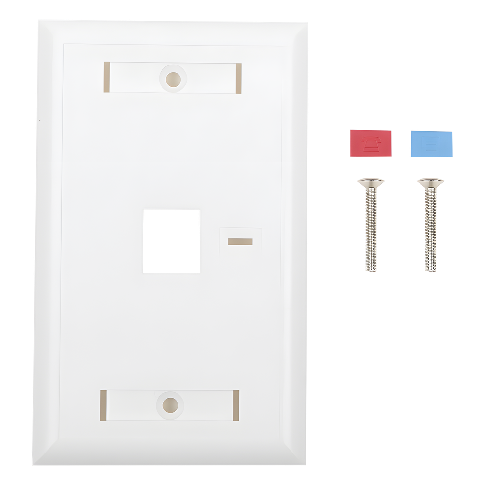 Placa de Pared / 1 Puerto Keystone / 70 x 115 mm (2.75' x 4.52') / UL 94V-0 / Blanco