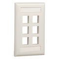 Placa de Pared Vertical / 6 Puertos Keystone / 69.8 x 114.3 mm / 2.75 x 4.5 pulg. / Blanco Mate