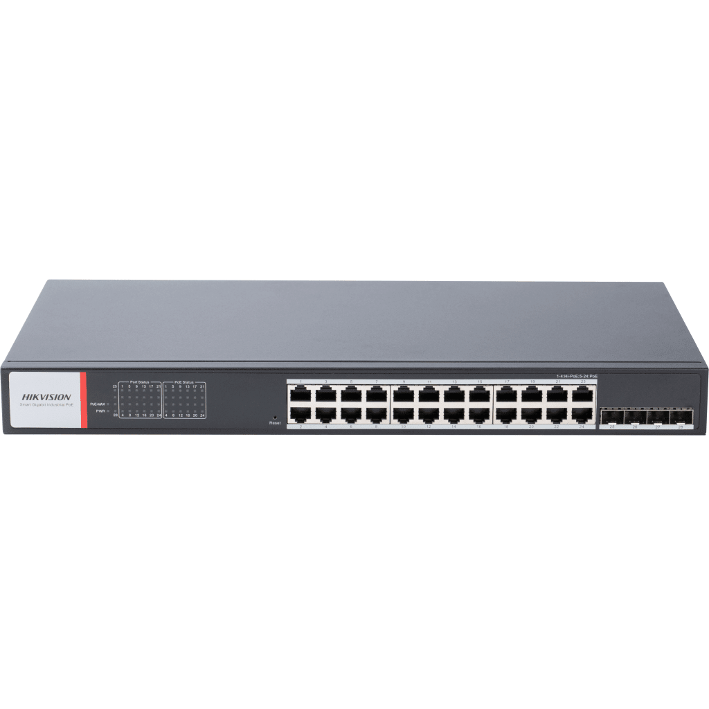 Switches PoEHIKVISIONDS-3T1528HP-SI-24P4FSwitch Administrable 24 Puertos Gigabit PoE+ 370W 4 SFP Modo Extendido 300m Hik - PartnerPro Cloud Hikvision DS - 3T1528HP - SI - 24P4F - SILYMX
