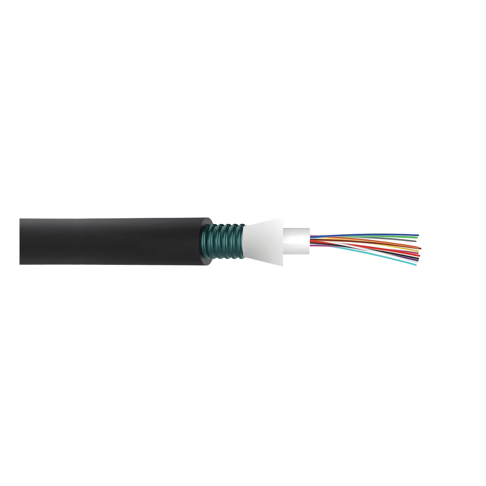 Cable de Fibra Óptica / 24 Hilos / Monomodo OS2 / OFCP Plenum / Interior-Exterior / Loose Tube 250μm / Armado / 2 ft Marcas