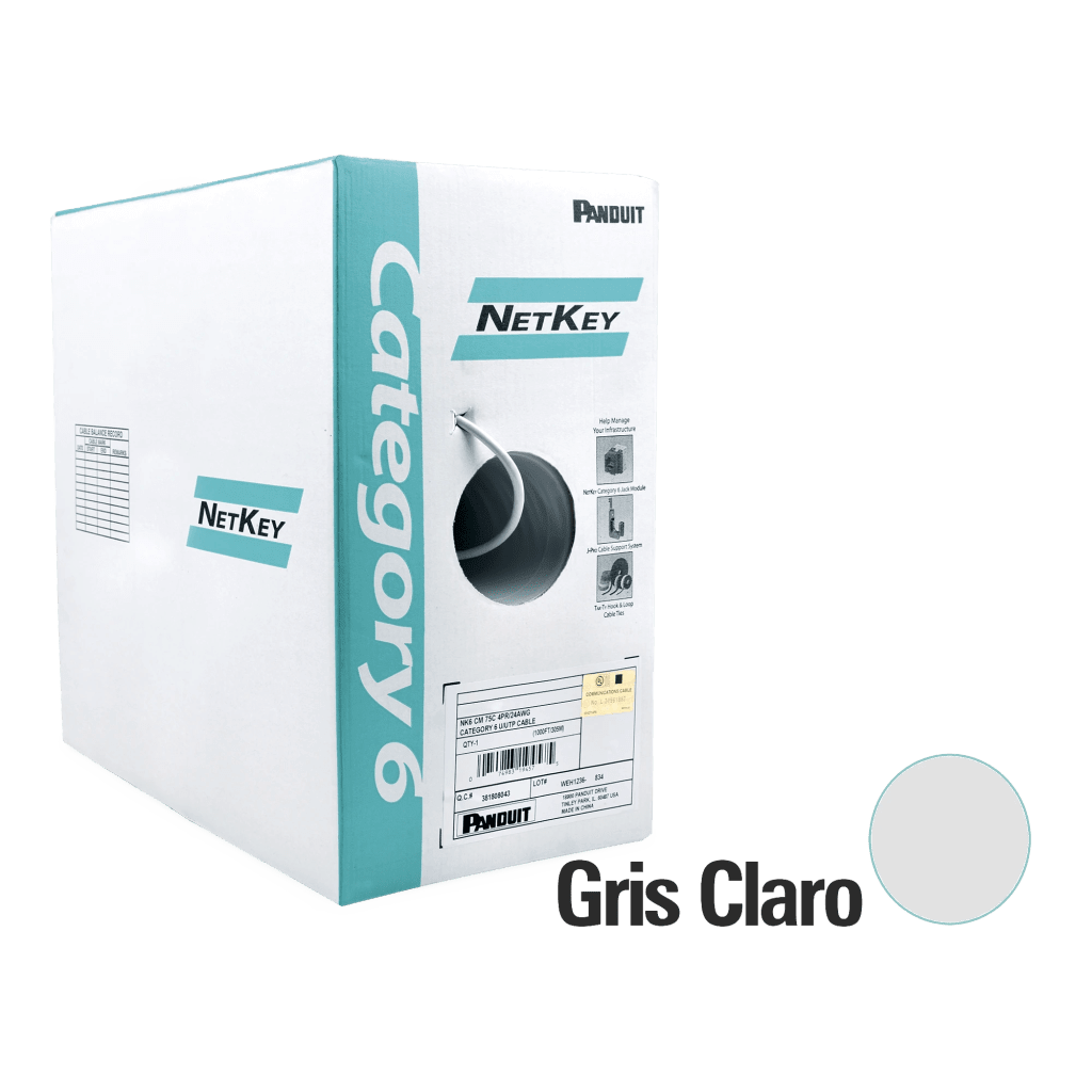 Cables Categoria 5ePANDUITNUC5C04IG-MEBobina Cable UTP Cat5e 305m (1000ft) Cobre 24 AWG PVC Gris Panduit NUC5C04IG - ME - SILYMX
