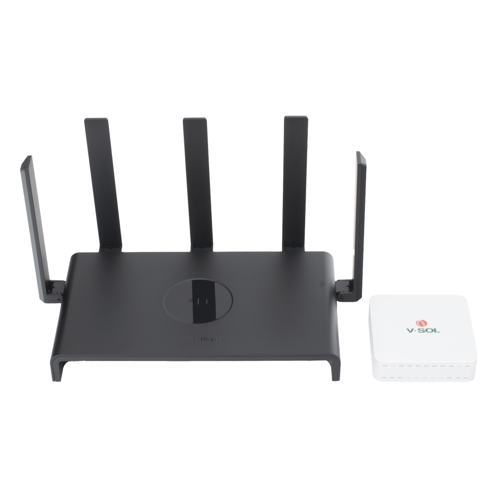 Kit ONU Bridge Dual GPON/EPON / Router Home Mesh Wi-Fi 5 / 2.4/5 GHz / 5 Antenas 4.5-5.5 dBi / Cobertura Extendida
