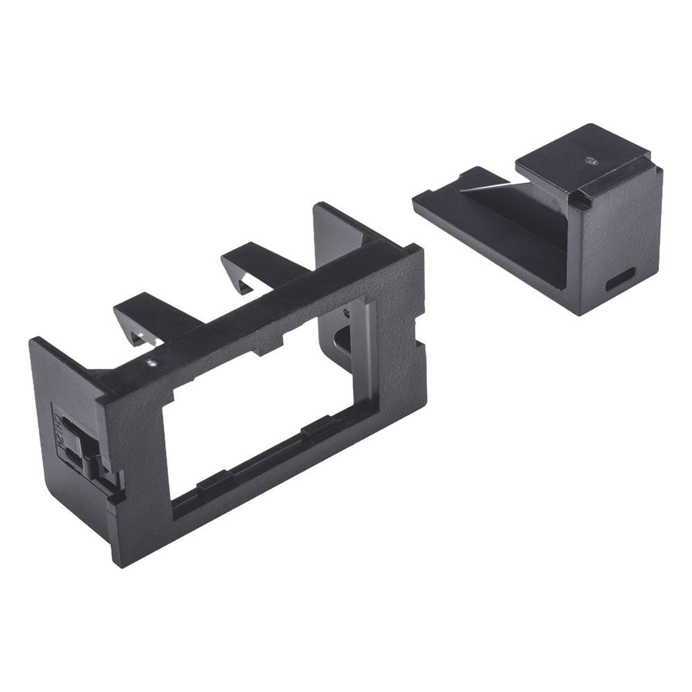 Adaptador de Módulos / 2 Puertos Mini-Com / Salida Plana / PVC / 47.75x18.28x23.87 mm / 1.88x0.72x0.94 pulg