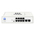 Switch PoE No Administrable / 8 Puertos 10/100 Mbps PoE / 2 Puertos Uplink 10/100 Mbps / Presupuesto PoE 76 W / Alcance PoE 250 m (820.2 ft)