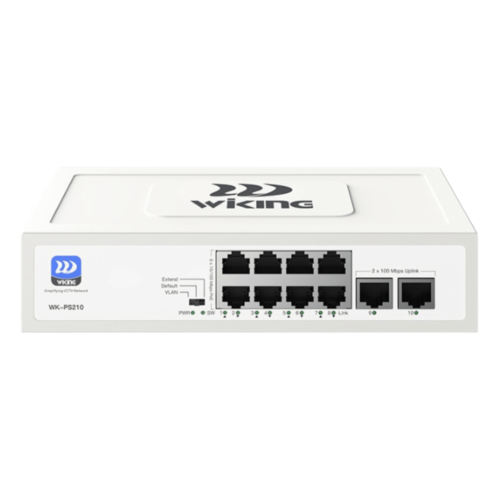 Switch PoE No Administrable / 8 Puertos 10/100 Mbps PoE / 2 Puertos Uplink 10/100 Mbps / Presupuesto PoE 76 W / Alcance PoE 250 m (820.2 ft)