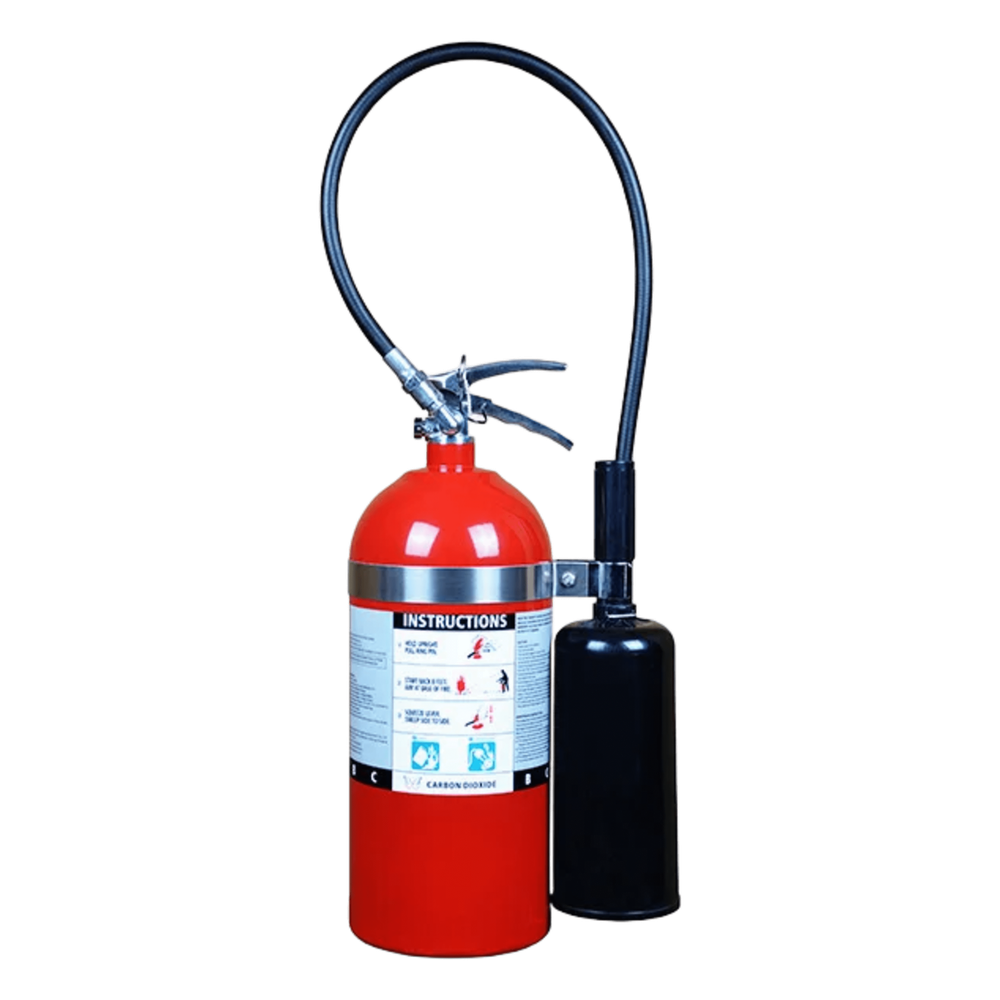 Extintor de CO2 / 10 lb (4.54 kg) / Clase B y C / UL Listado / USCG / Sin Residuos / -30°C a 49°C