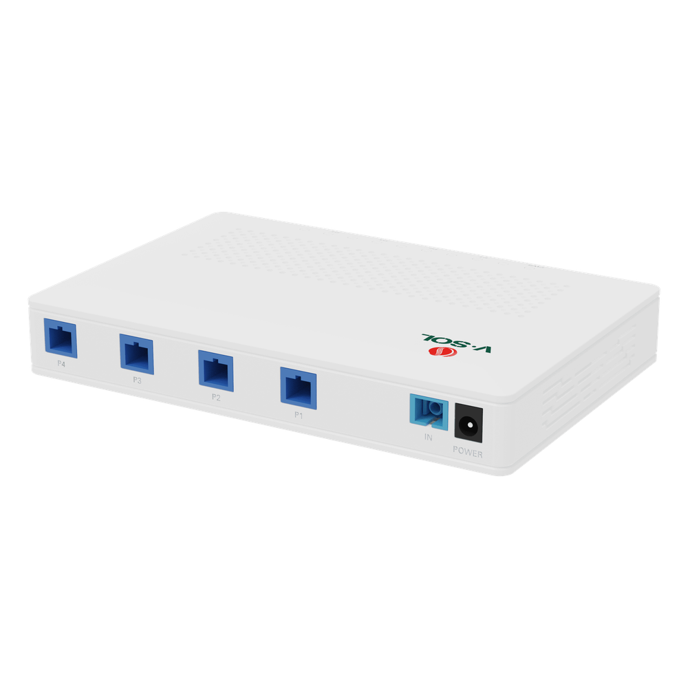 Splitter Activo 1x4 para Alimentación de 4 Dispositivos POF, puertos SC/UPC