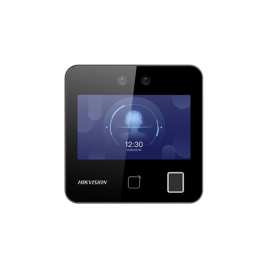Terminal Biometrico Min Moe WiFi Touch de Reconocimiento Facial y Huella con Batería de Respaldo ASISTENCIA y Control de ACCESO Rostros,tarjetas y códigos QR Videoportero DS-K1T343EFWX-B/S - SILYMX