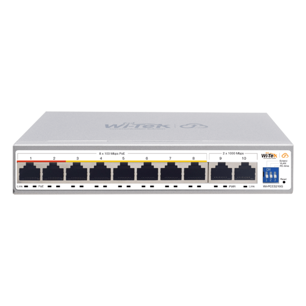 Switch PoE Administrable en la Nube / 8 Puertos 10/100 Mbps PoE / 2 Puertos Uplink Gigabit / Presupuesto PoE 100 W / Alcance PoE 250 m (820.2 ft) / Soporte ONVIF
