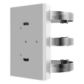 Soporte de Montaje en Poste / Acero Galvanizado y Acero Inoxidable / Diámetro Ajustable 60 mm a 300 mm / Carga Máxima 10 kg / Compatible con Cámaras Bala y Domo