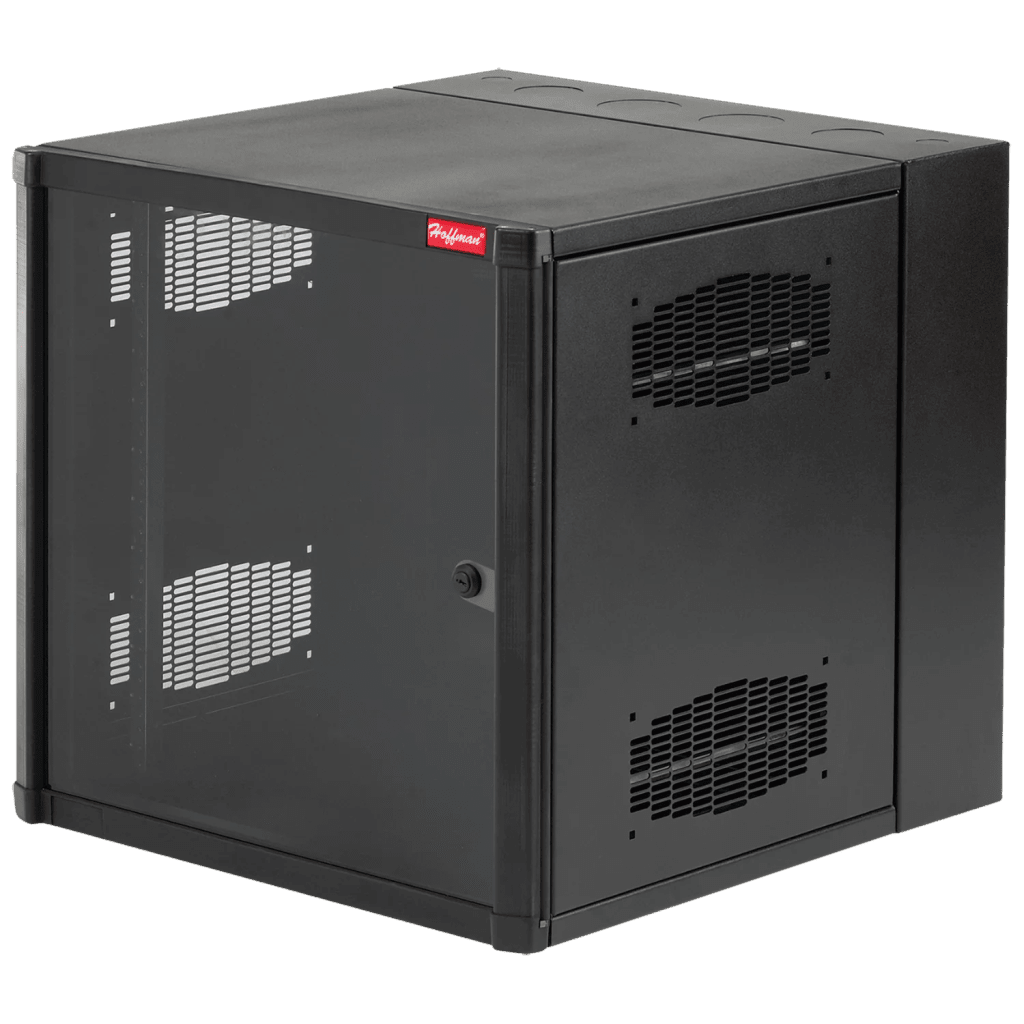 Racks CerradosHOFFMANEWMW482430Gabinete AccessPlus de 26 UR Montaje en Pared de 19in, Rieles Numerados y Roscados 10 - 32, Puerta con Ventana de Seguridad, 600 mm de Ancho, 762 mm de Profundidad, Color Negro - SILYMX
