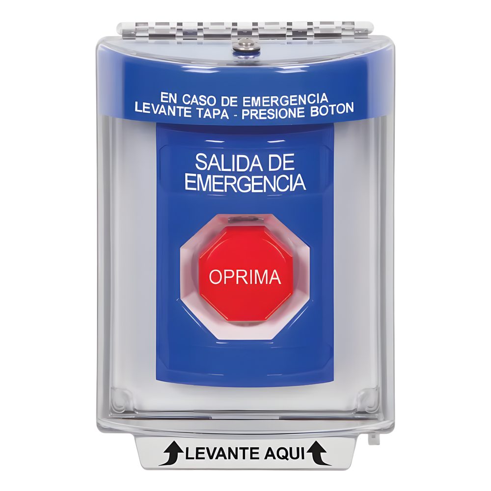 Botón Multipropósito / Salida de Emergencia / Reset Neumático / Sin Bocina / Texto Español / Tapa Policarbonato / 2 Relevadores Forma C / Interior-Exterior / -40°C a 121°C