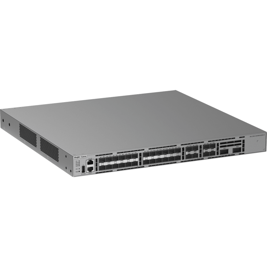 Switch 10G / 24 Puertos SFP+ 1G/2.5G/10G / 8 Puertos SFP28 10G/25G / 2 Puertos QSFP+ 40G / Capacidad 1040 Gbps / Reenvío 773.76 Mpps / CPU Quad Core ARMv8 Cortex-A72 / 4 GB SDRAM / 64 Mbit Buffer / Línea Cybrey