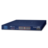 Switches PoEPLANETGSW-1820VHPSwitch No Administrable 16 Puertos Gigabit PoE+ Extender 2 SFP Pantalla LCD PLANET GSW - 1820VHP - SILYMX