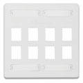 Placa de Pared Doble Modular / 8 Salidas / Reducción Diafonía Exógena / Material UV Resistente / Color Blanco