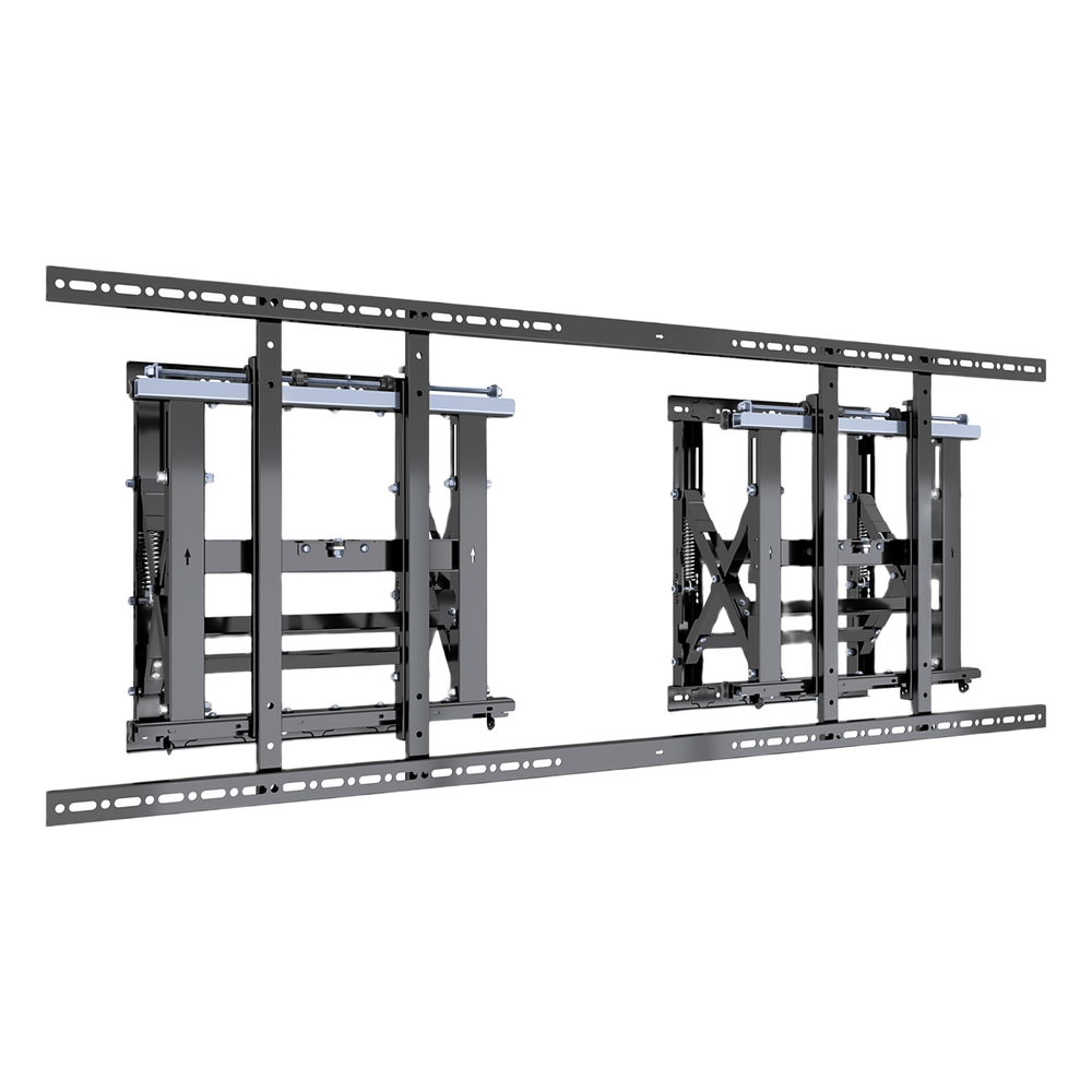 Soporte Modular para Pantallas / Altura Ajustable 200 a 1600 mm (7.9 a 63.0 in) / Ancho 600 mm (23.6 in) / Profundidad Ajustable 134 a 300 mm (5.3 a 11.8 in) / Montaje Horizontal y Vertical / Acero 10.2 mm