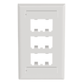 Placa de Pared Vertical / 6 Puertos Mini-Com / Diseño Plano / 2.75 x 4.5 in / ABS / Blanco