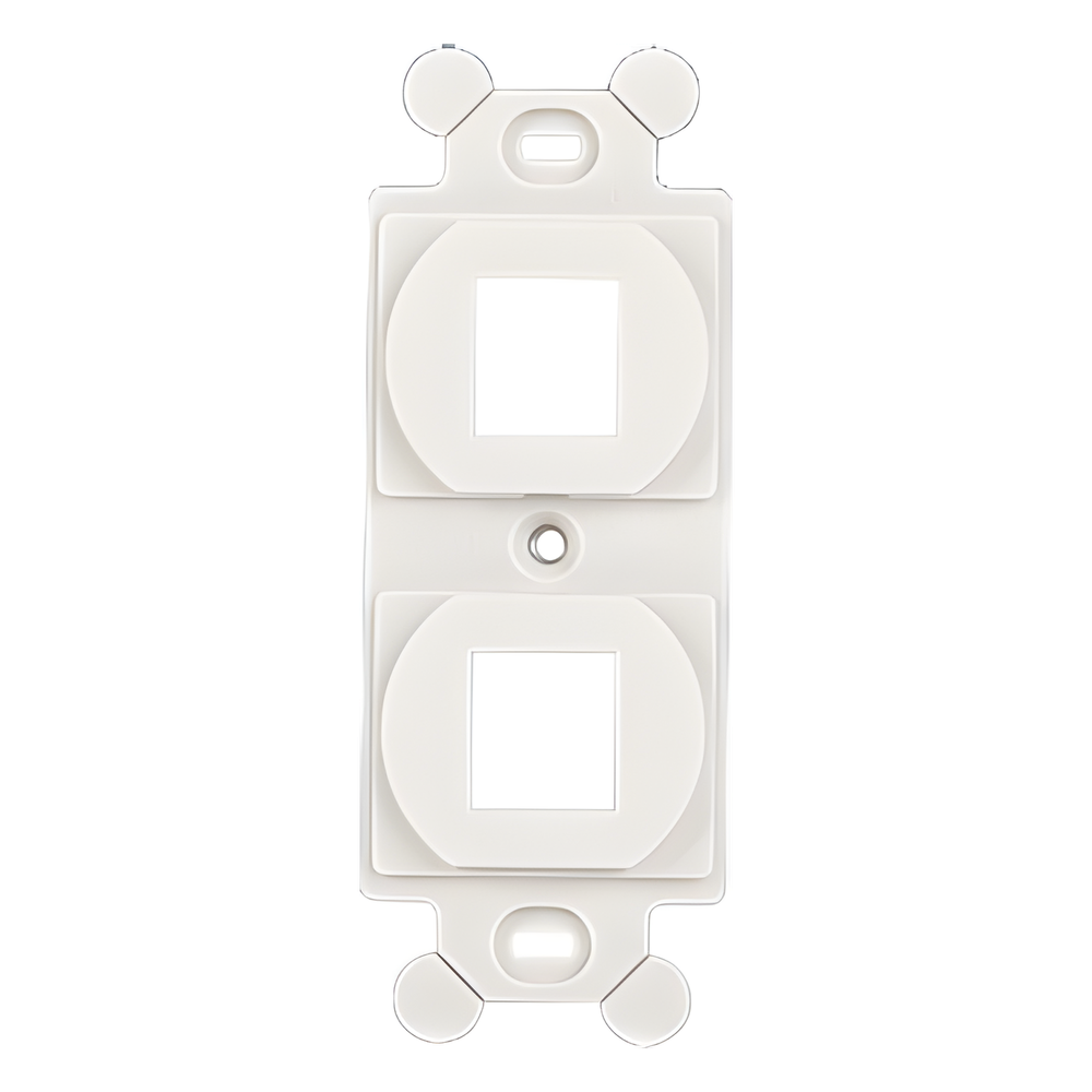 Marco de Módulo Dúplex / 2 Espacios Keystone / Placas NEMA 106 / ABS / 4.10' x 3.28' / Blanco Mate