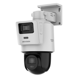Cámara PTZ TandemVu 4 MP + 4 MP / Lentes 2.8 mm + 8 mm / Dual Light IR + Blanca 30 m / IP66  / Audio Bidireccional