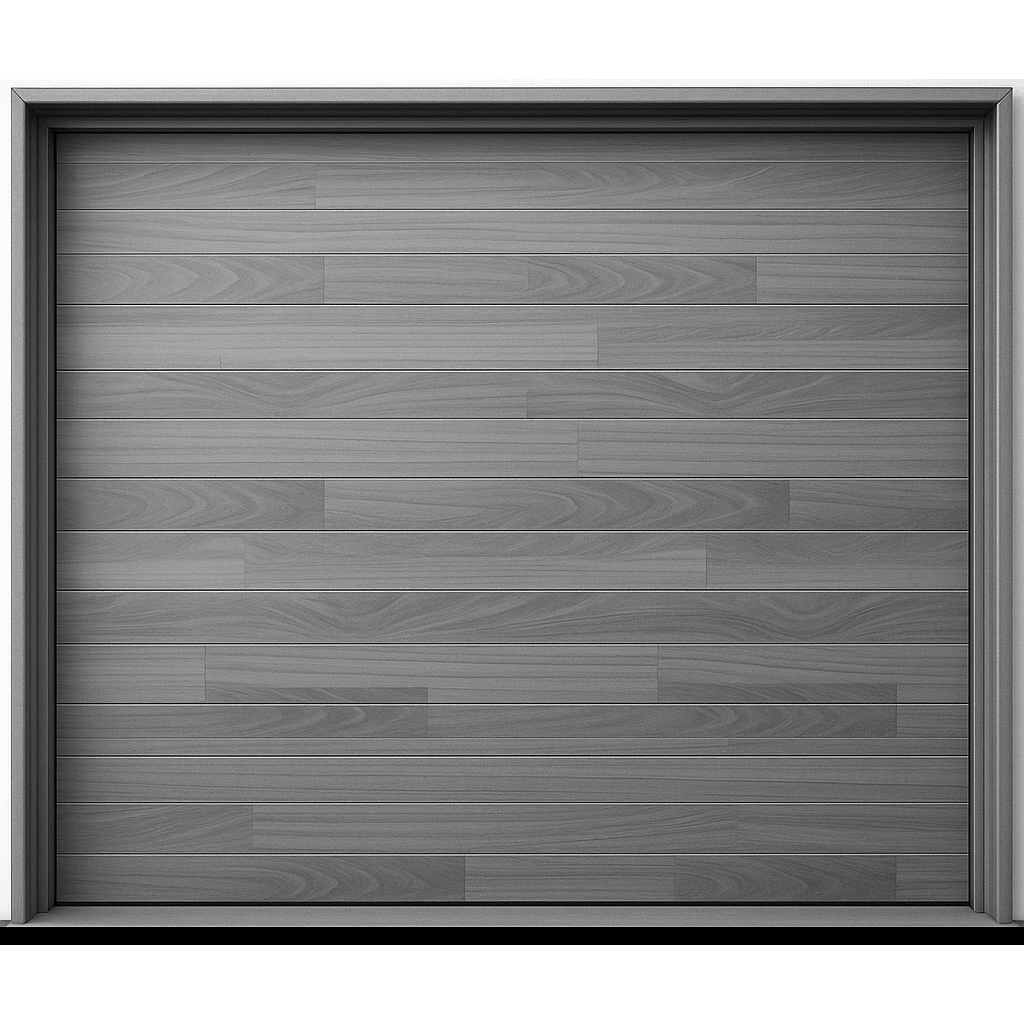 Puerta de Garage de Alta Calidad / Estilo Americano / Acabado Laminado PREMIUM / Color Gris / 14x9 Pies.