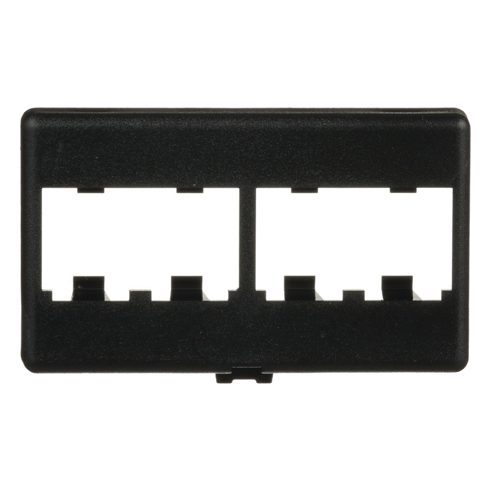 Placa de Mobiliario Modular / 4 Puertos Mini-Com / ABS / 2.9 x 1.77 x 0.88 in / Negro