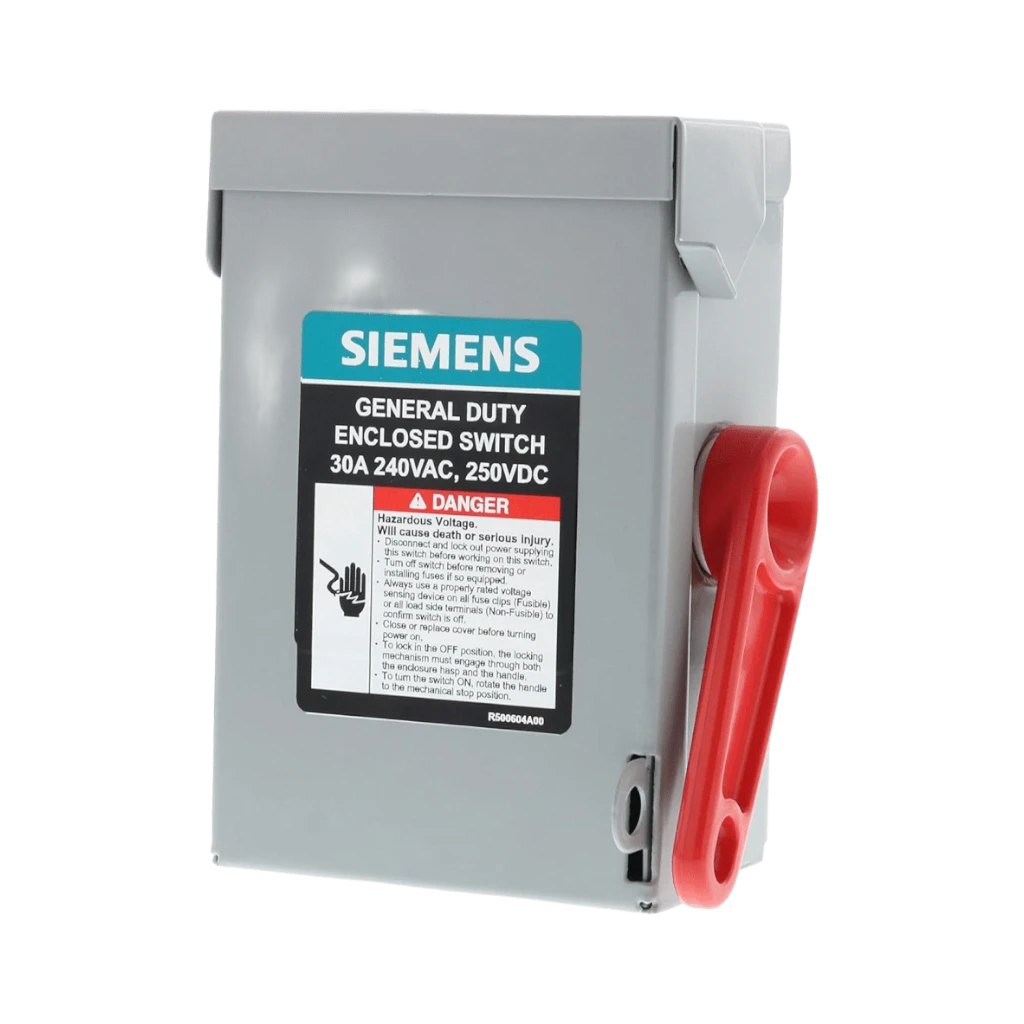 Interruptor de Seguridad GNF321A, 240Vca, 3 polos, 30 Amp, sin portafusibles, Nema 1.