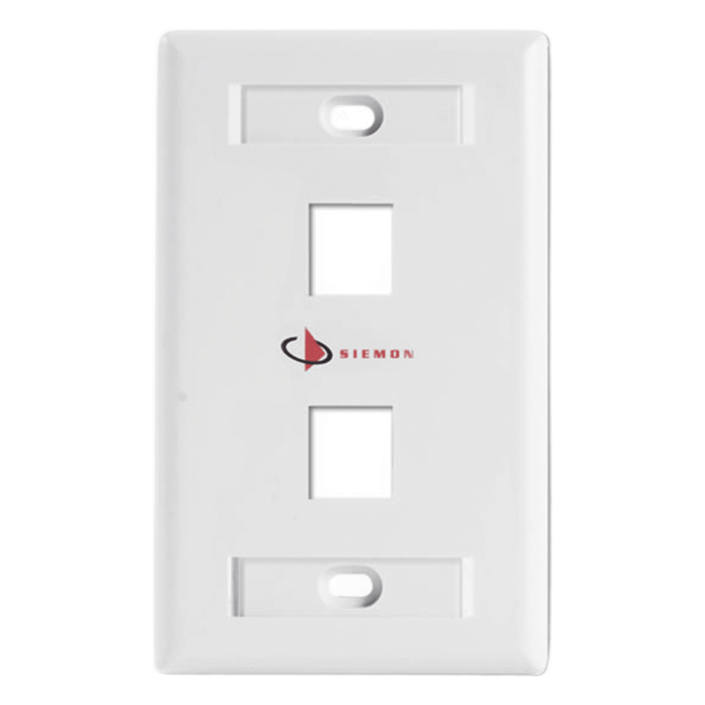 Placa de Pared Keystone / 2 Salidas / Color Blanco / Compatible con Jacks Z-MAX y MAX