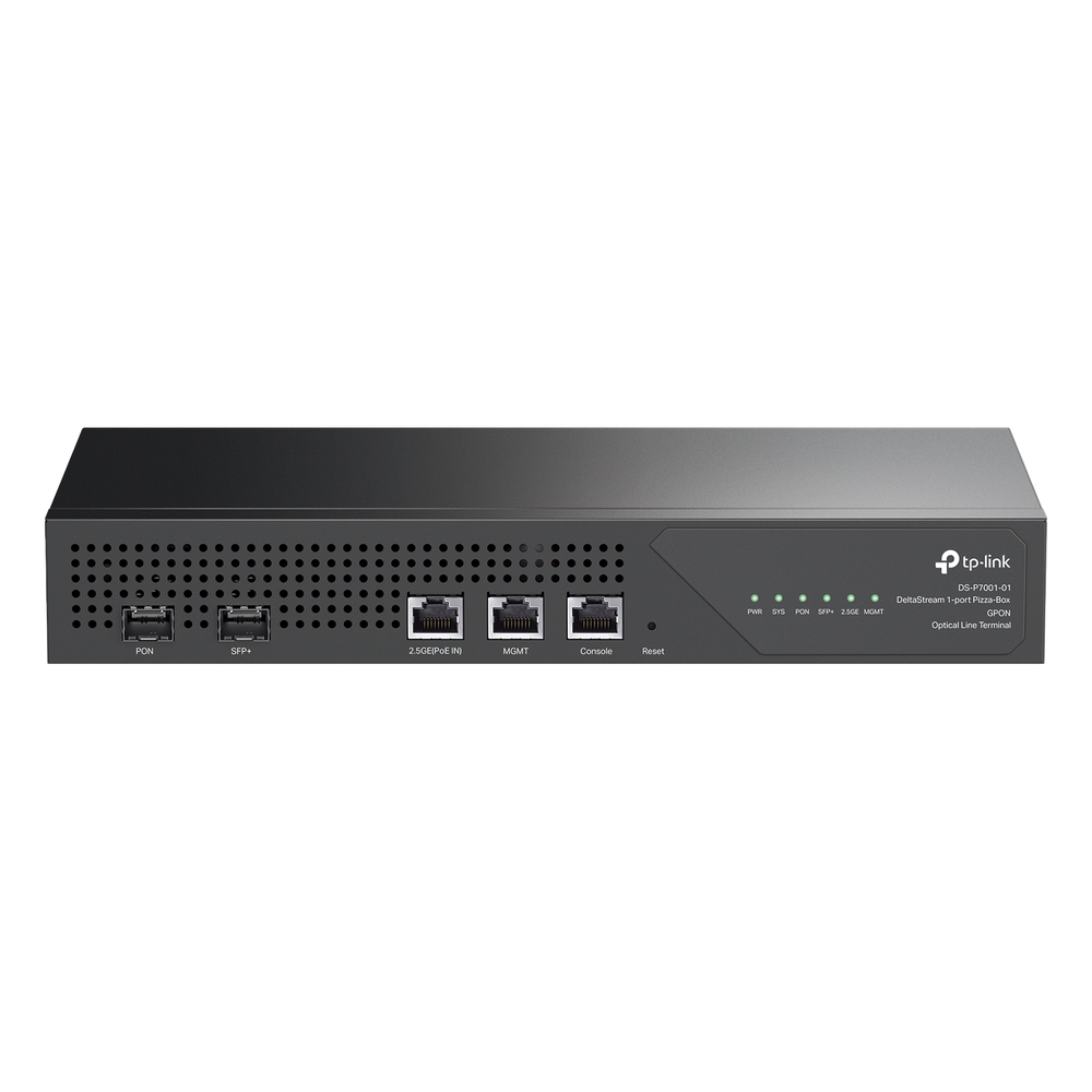 OLT GPON / 1 Puerto PON 2.5G / 128 ONUs / Uplink SFP+ 10G / Uplink RJ45 2.5G PoE / Redundancia DC-PoE / Gestión en la Nube