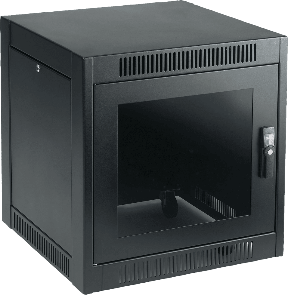 Racks CerradosHOFFMANENC769SHGabinete SOHO para Oficinas Pequeñas y Home Office, 700 x 600 x 900 mm, Acero Negro, 11U, Ruedas, Sistema de Enfriamiento Pasivo, Puertas con Cerradura, Paneles Laterales Extraíbles - SILYMX