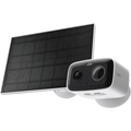 Kit Cámara de Seguridad Solar / 1080P Full HD / Batería Recargable 5,200 mAh / Autonomía 180 Días / Panel Solar con Cable 1 m (3.28 ft) / Visión Nocturna a Color / Detección de Personas por IA / Sirena 70 dBA / IP