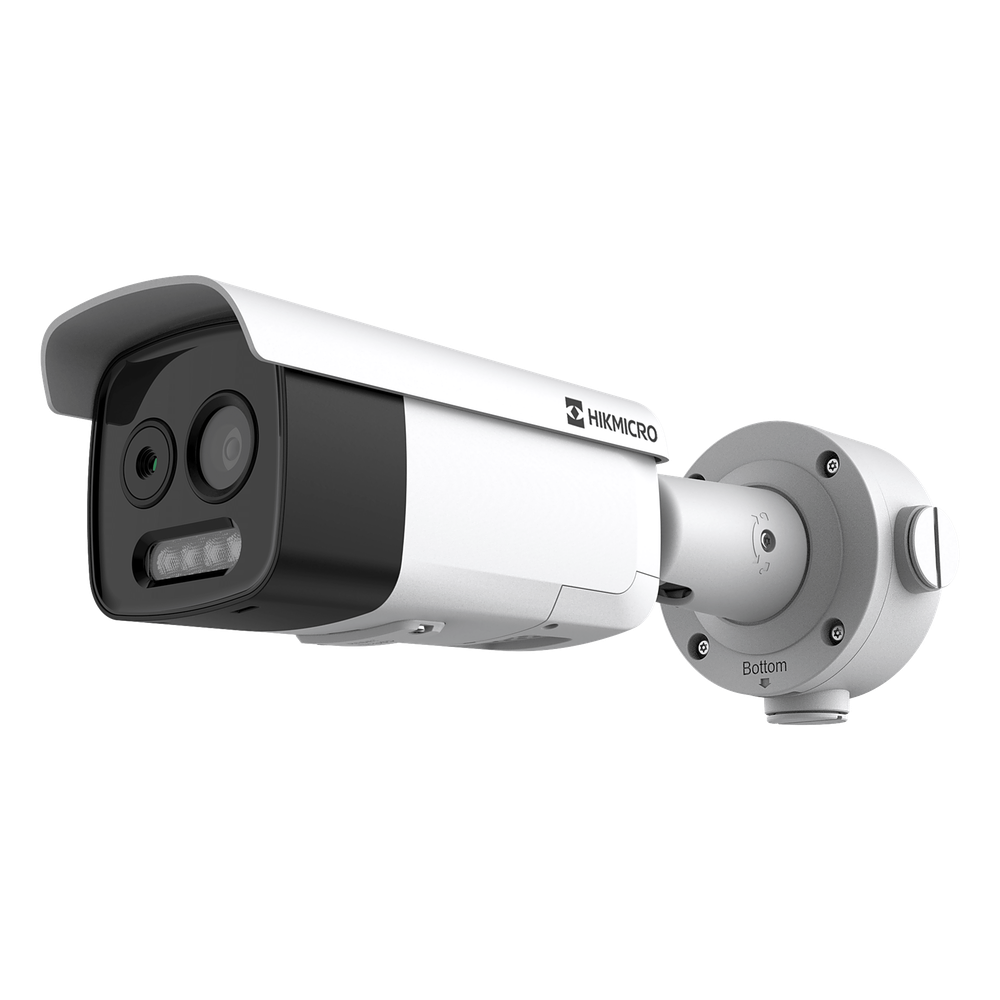 Cámara Bala IP Bi-Espectral / Térmica 160×120 / Óptica 5 MP / IR 80 m (262.5 ft) / Medición Temperatura ±8 °C / VCA 3.0