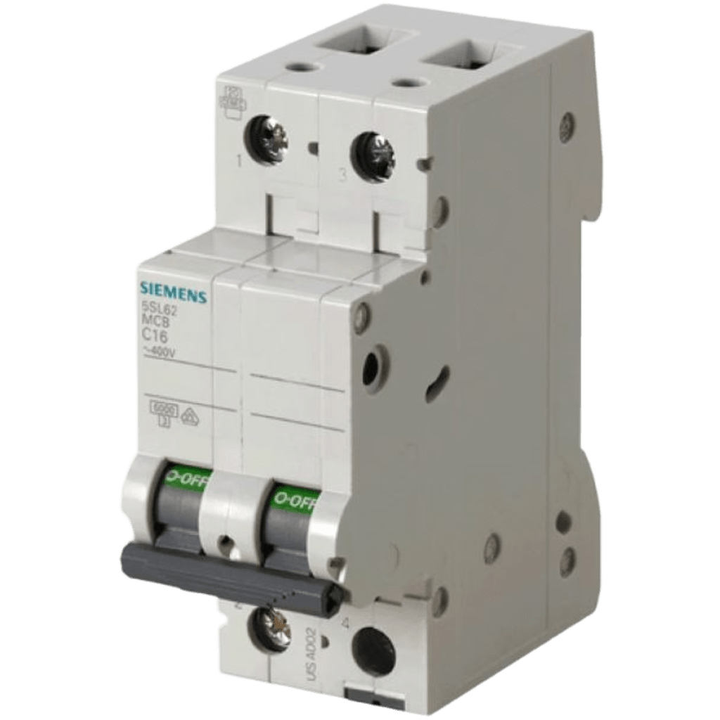 Interruptor Riel Dinn Tipo 5SL6, 2 polos, 20 amp