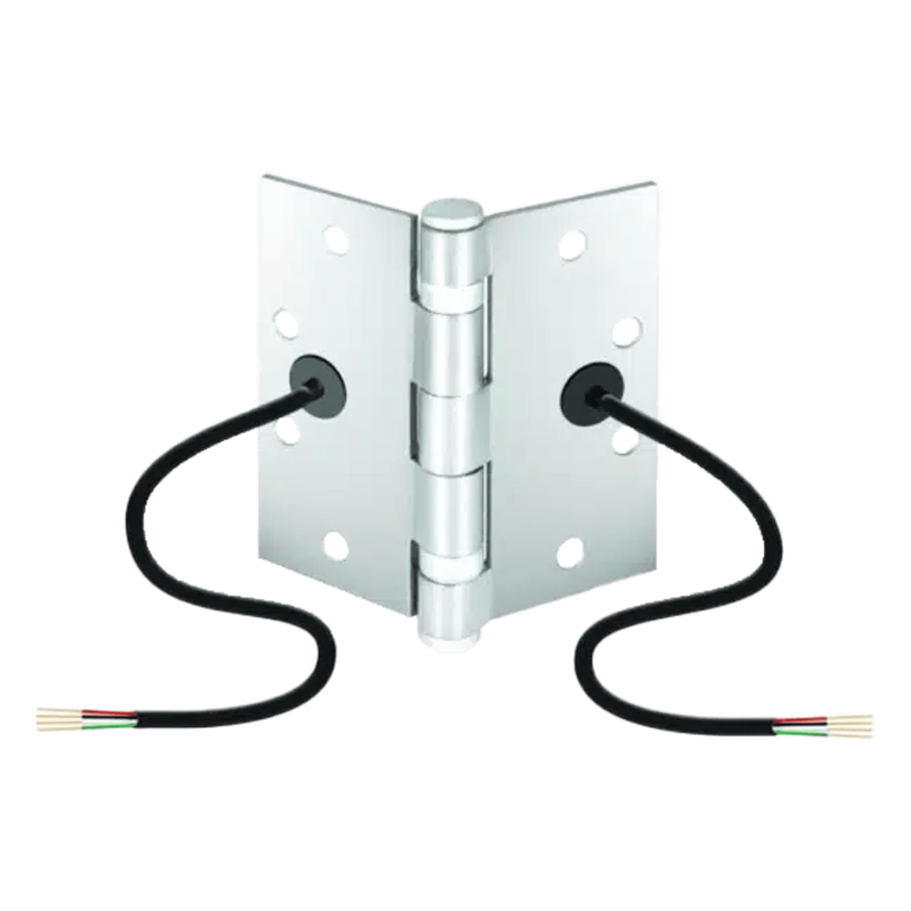 Bisagra de Transferencia Eléctrica / 12-24 VAC/VDC / 4 Hilos 28AWG / 5 Nudillos / Acero Anti-Vandalismo / Energía y Datos