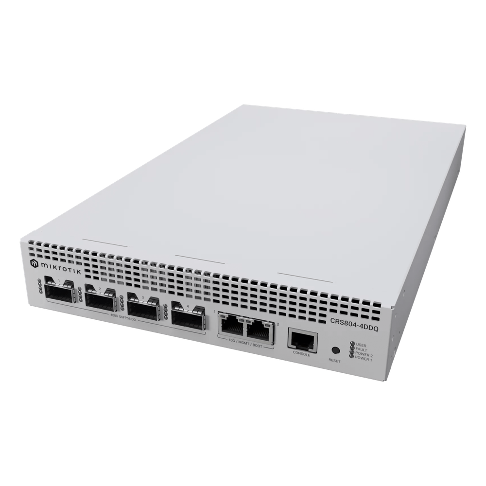 Switch 400 Gigabit / 4 Puertos QSFP-DD / 400G/200G/100G/50G/40G / 2 Puertos 1G/10G / Fuentes Hot-Swap / 1U Compacto