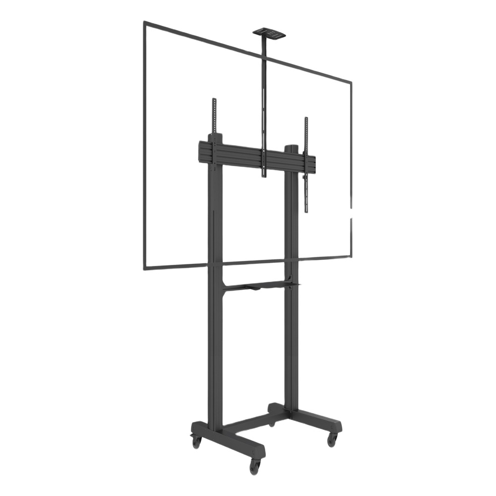 Soporte de Piso Móvil para Pantalla / 65 a 100 in / VESA 100x100 a 1000x600 / Carga 120 kg / Aluminio y Acero