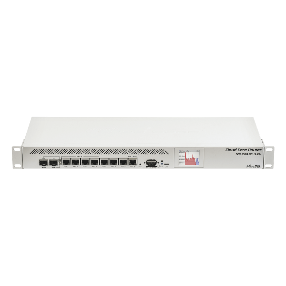 Cloud Core Router, CPU 9 Núcleos, 8 Puertos Gigabit, 1 Port SFP, 1 Port SFP+, 2 GB Memoria