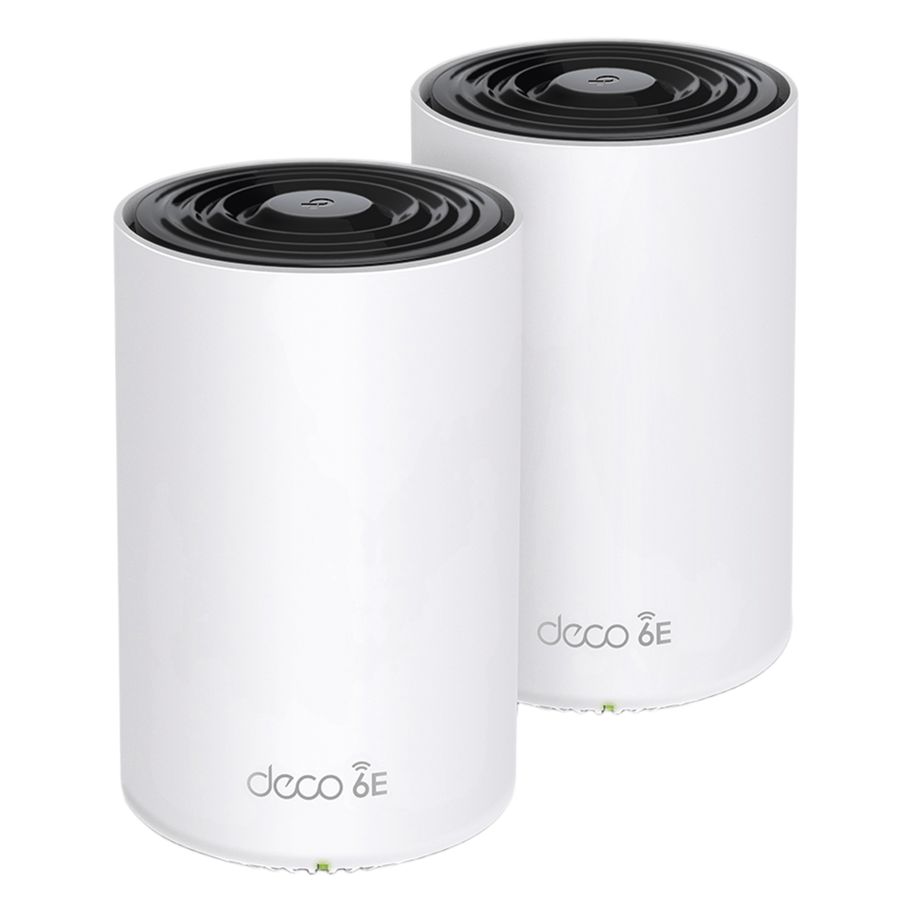 Sistema Mesh Wi-Fi / Wi-Fi 6E AX5400 / Triple Banda 2.4/5/6 GHz / 3 Puertos Gigabit WAN/LAN / 4 Antenas Internas / Gestión App Móvil