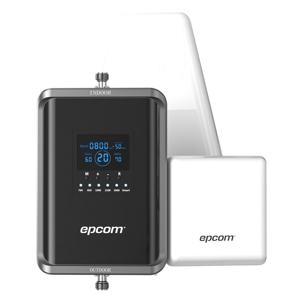 Kit Amplificador de Señal Celular 2G, 3G, 4G y 5G / Mejora llamadas convencionales y VoLTE / Amplifica señal de TELCEL, AT&T, MOVISTAR, BAIT,DiRi y más / Cubre hasta 300 m² con una antena y hasta 600 m² con 2 antenas.