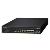 Switches PoEPLANETAVS-4210-8HP2XSwitch Administrable 8 Puertos Gigabit PoE++ 240W 2 SFP+ 10G Dante NDI Fanless PLANET AVS - 4210 - 8HP2X - SILYMX