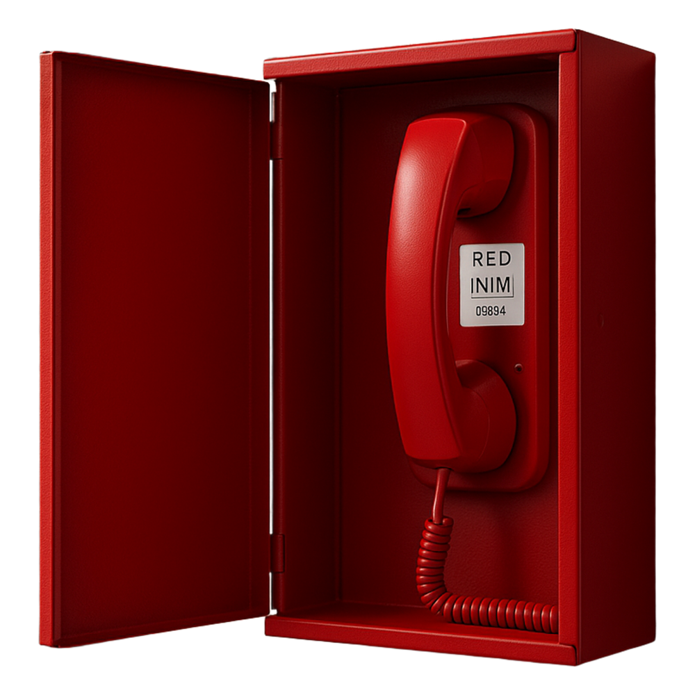 Dispositivo Telefónico de Emergencia / Grado de Seguridad 3 / IP30 / 32 Teléfonos por Línea / Carcasa Metálica Rojo RAL3001
