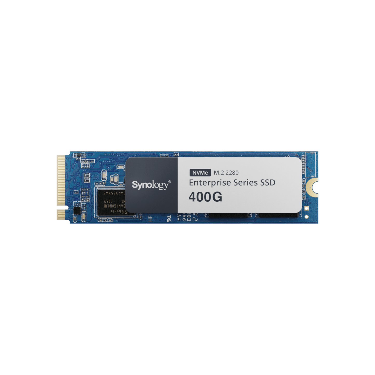 SSD 400 GB NVMe M2 Serie Enterprise SSD 400 GB Alto Rendimiento Hasta 660000 IOPS Lectura Resistencia Hasta 2900 TBW Protección de Datos Integral Análisis de Vida Útil Diseñada para Sistemas Synology