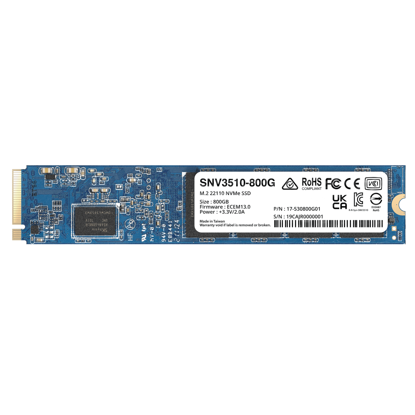 SSD NVMe M2 SNV3410/3510 SSD 400GB Alto Rendimiento 400000 IOPS Lectura Resistencia Empresarial 1022 TBW Protección de Datos Integral Análisis de Vida Útil Diseñada para Sistemas Synology