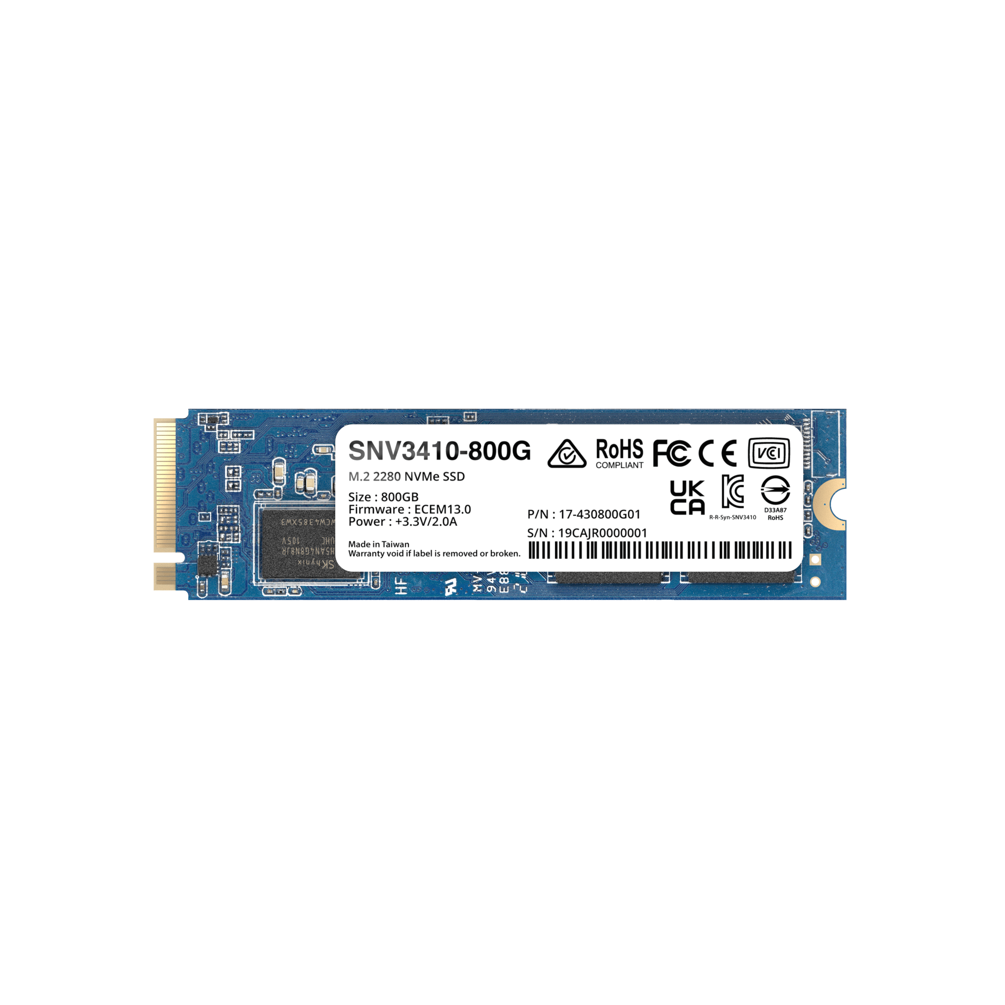 SSD NVMe M2 SNV3410/3510 SSD 400GB Alto Rendimiento 400000 IOPS Lectura 70000 IOPS Escritura Resistencia 1022 TBW Protección de Datos Integral Análisis de Vida Útil Diseñada para Sistemas Synology