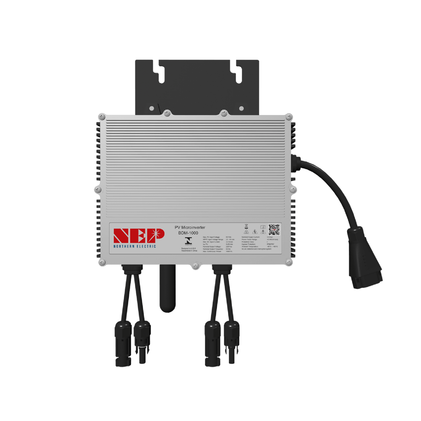 Microinversor 1 Kw, 127 Vca, para Interconexión a Red Eléctrica con WIFI, IP67, Conexión para Cable Troncal, Para 2 Módulos de Hasta 750 W - SILYMX