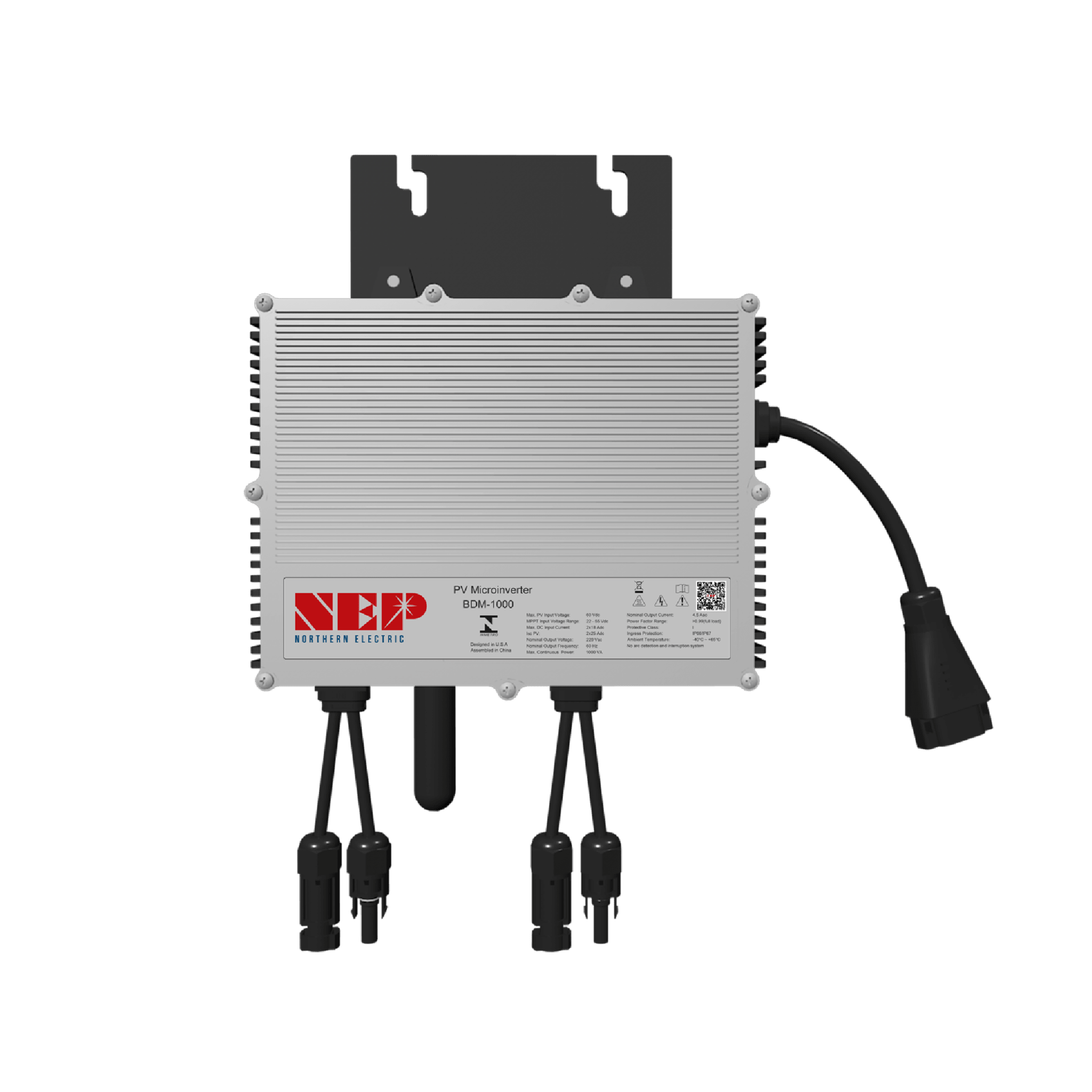 Microinversor 1 Kw, 127 Vca, para Interconexión a Red Eléctrica con WIFI, IP67, Conexión para Cable Troncal, Para 2 Módulos de Hasta 750 W - SILYMX