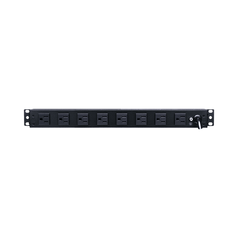 PDU Básico de Montaje en Rack, Con 10 Salidas NEMA 5-15R y Protección Contra Sobretensiones,  Enchufe de Entrada NEMA 5-15P, de 19in, 1UR, 15 Amp, 120 Vca HOFFMAN DP1N191015S - SILYMX