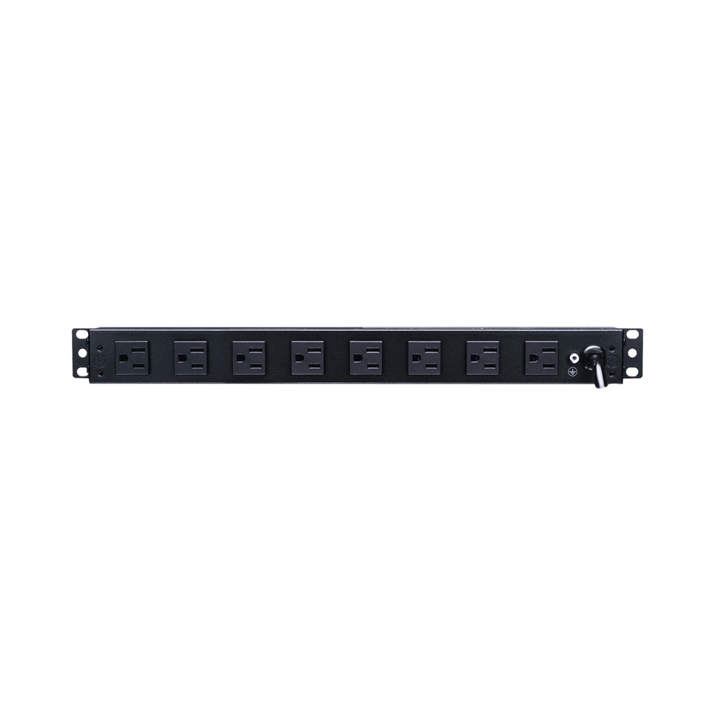 PDU Básico de Montaje en Rack, Con 10 Salidas NEMA 5-15R y Protección Contra Sobretensiones,  Enchufe de Entrada NEMA 5-15P, de 19in, 1UR, 15 Amp, 120 Vca HOFFMAN DP1N191015S - SILYMX