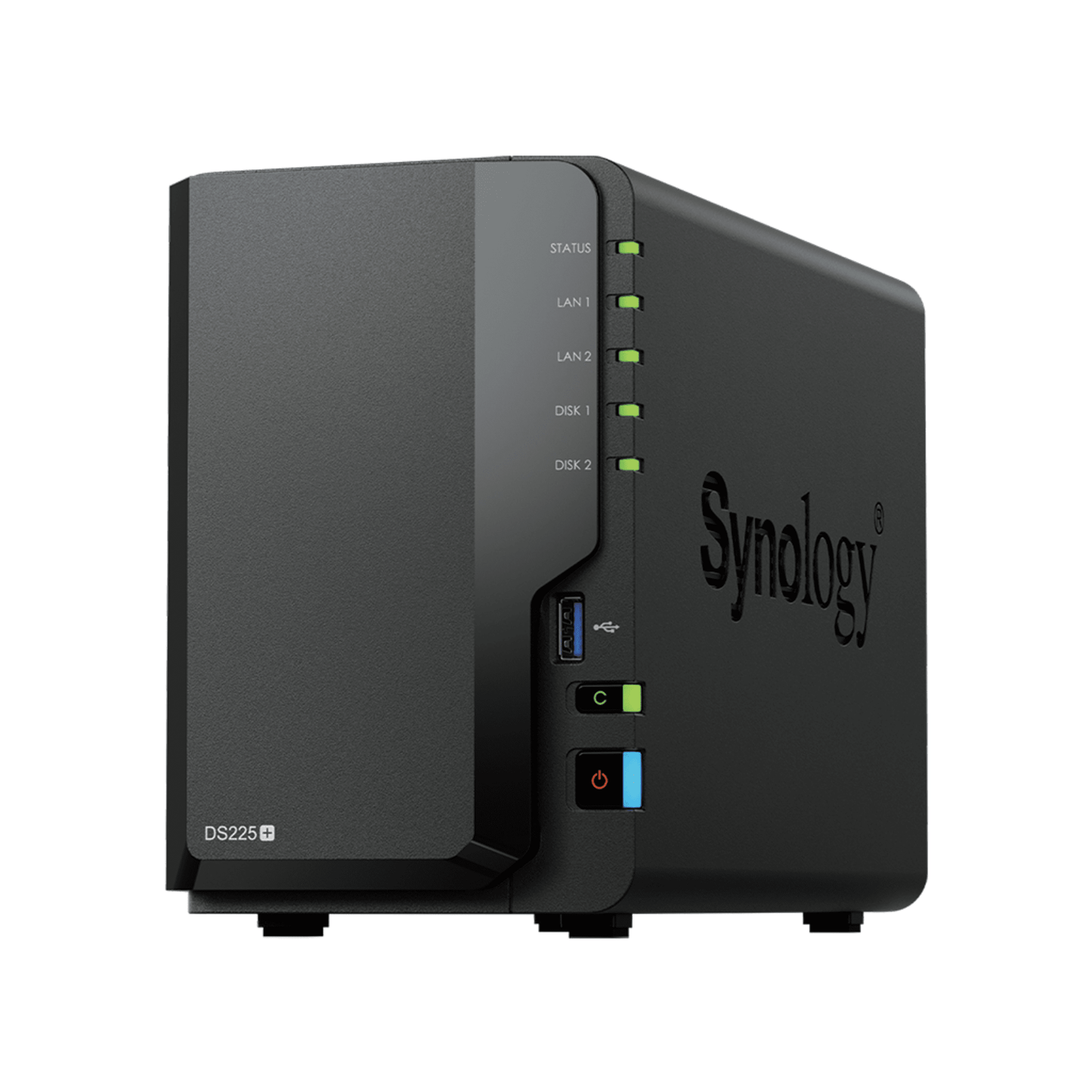 NAS DiskStation DS225+ 2 Bahías Intel Celeron J4125 2 GB DDR4 Hasta 40 TB Puertos 1GbE y 25GbE USB 32 Gen 1 Compatible con RAID Synology DSM